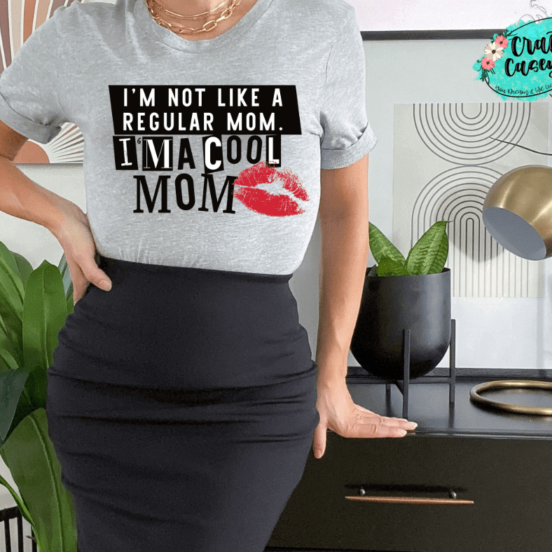 Cool Mom Graphic Shirt adult funny, and mom graphic shirt design by Crafty Casey's