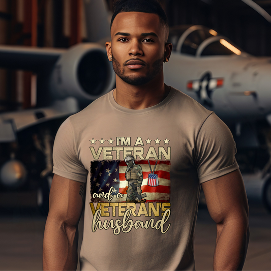 I Am A Veteran & A Veteran's Husband Tee. Crewneck, Hoodie