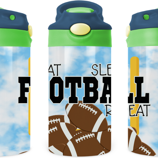 Lets Play Football Kids 12 oz Water Bottle Flip Top