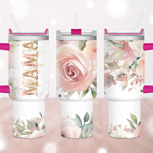 Mama Pink Roses 40 oz Tumbler