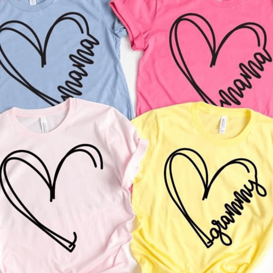 Mom Heart- Personalized-Grandma, Mamma, GIGI