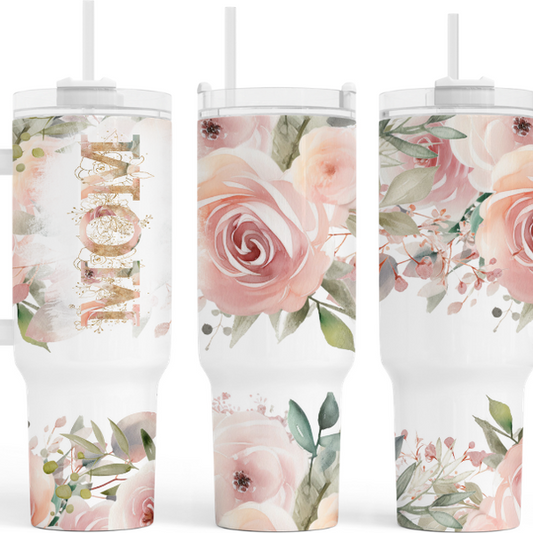 Mom Pink Roses 40 oz. Tumbler