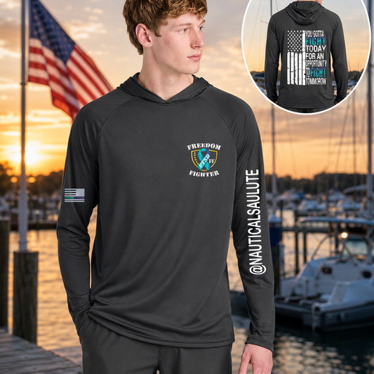 Nautical Salute You Gotta Fight A4 Cooling Performance Long Sleeve Hooded Tee