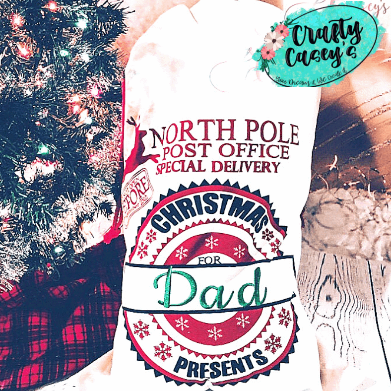 North Pole Delivery Christmas Presents Wreath Santa Sack-Personalized-Embroidered