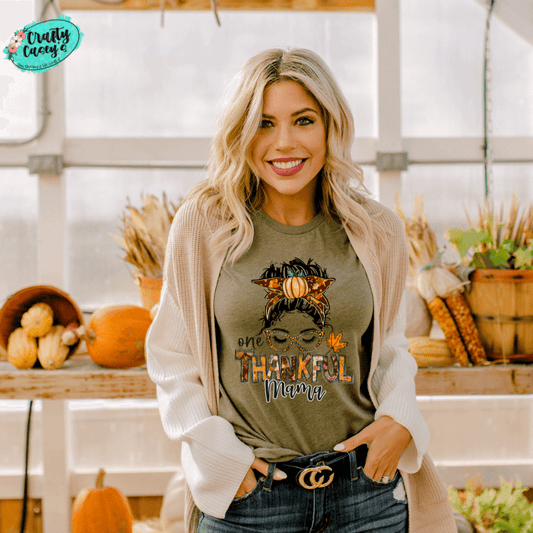 One Thankful Mama- Mom Skull Tee -T-shirt