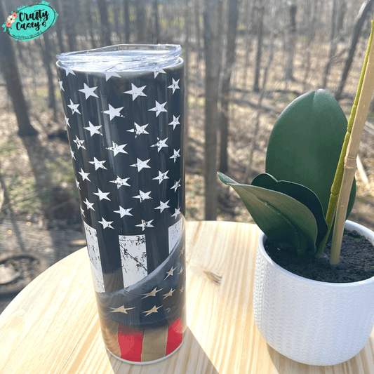 Police Blue Line U.S. Flag Tumbler