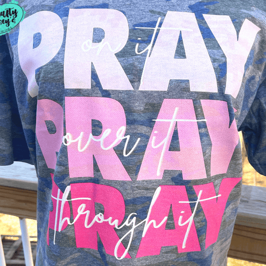 Pray On It Spiritual Graphic Shirt inspirational motivational spiritual graphic shirt by Crafty Casey’s
