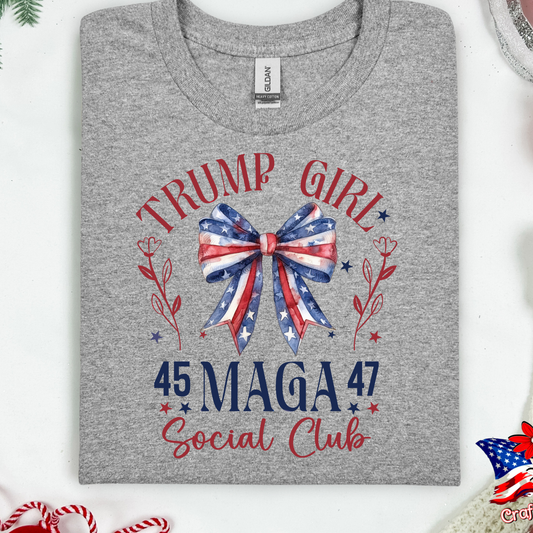 Trump Girl Social Club Croquette Bow Tee & Crewneck