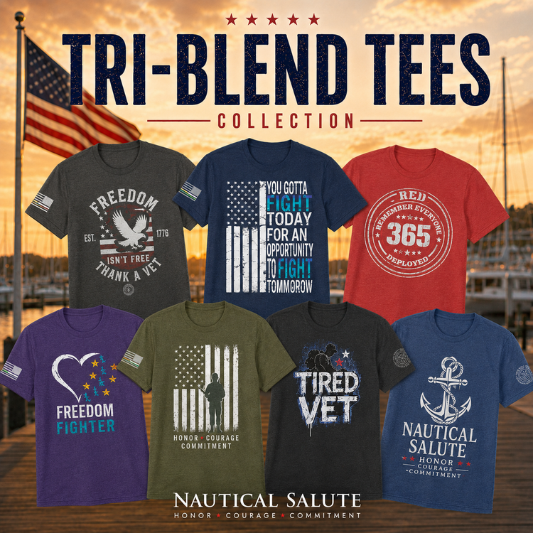 NAUTICAL SALUTE DISTRICT TRI-BLEND TEE'S