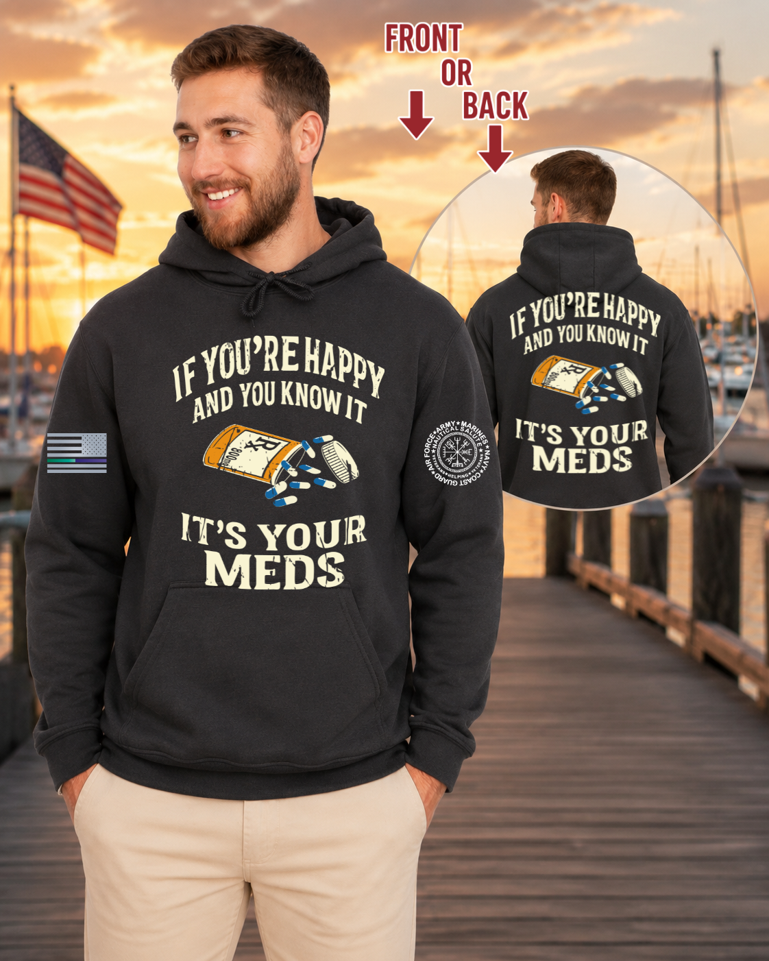 Nautical Salute It’s Your Meds District Perfect Weight Fleece Hoodie