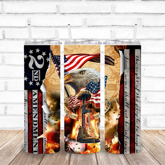 2nd Amendment Eagle Solider They Served Tumbler