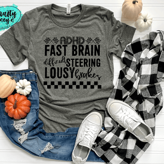 ADHD Brain Funny Graphic Shirt adult funny graphic shirt design by Crafty Casey's