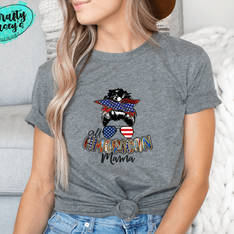 All American Mama Graphic Shirt by Crafty Casey's