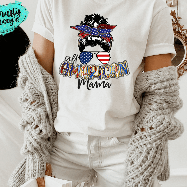 All American Mama Graphic Shirt by Crafty Casey's