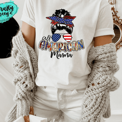 All American Mama Graphic Shirt by Crafty Casey's