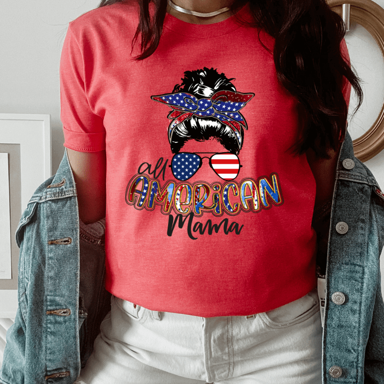 All American Mama Graphic Shirt by Crafty Casey's