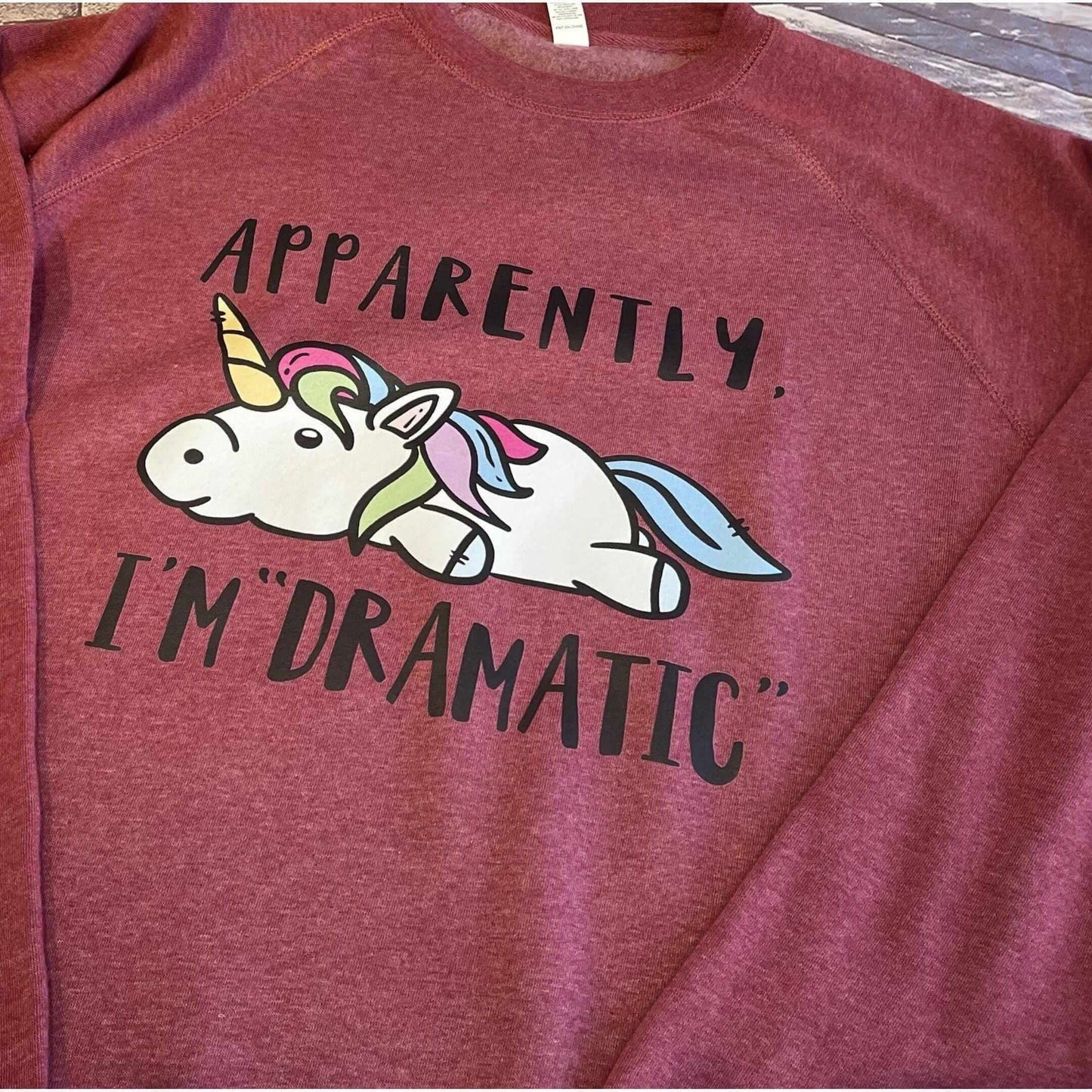 Apparently I'm Dramatic Funny Chubby Unicorn - Bella Canvas Unisex Sweatshirt