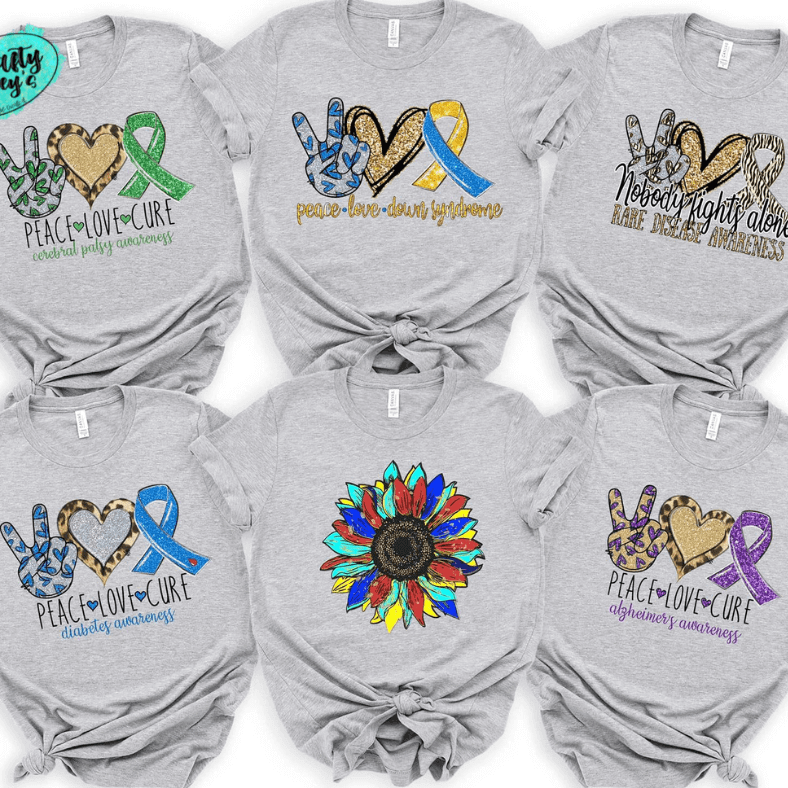 Autism Awareness Sunflower Shirt awareness apparel design by Crafty Casey's