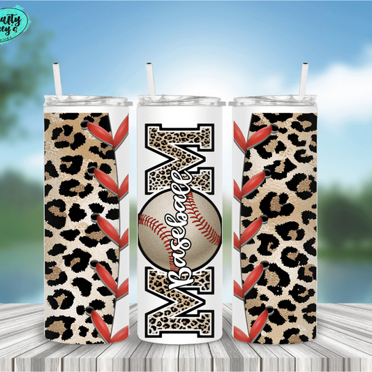 Baseball Mom Leopard Sports -Tumbler