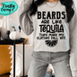Beards And Tequila Graphic Shirt adult funny, and alcohol humor graphic shirt design by Crafty Casey's