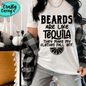 Beards And Tequila Graphic Shirt adult funny, and alcohol humor graphic shirt design by Crafty Casey's