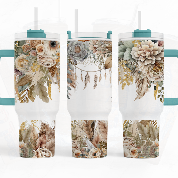 Bo Bo Ho Feathers 40 oz. Tumbler
