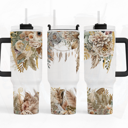 Bo Bo Ho Feathers 40 oz. Tumbler