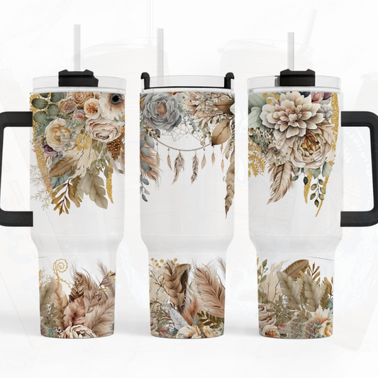 Bo Bo Ho Feathers 40 oz. Tumbler