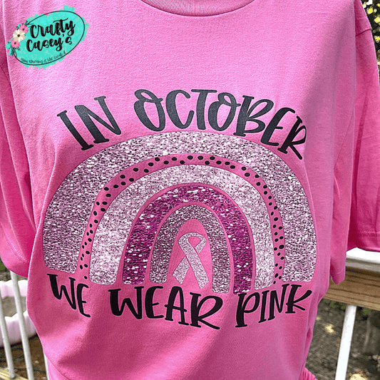 Breast Cancer Pink Ribbon Graphic Shirt awareness apparel design by Crafty Casey's