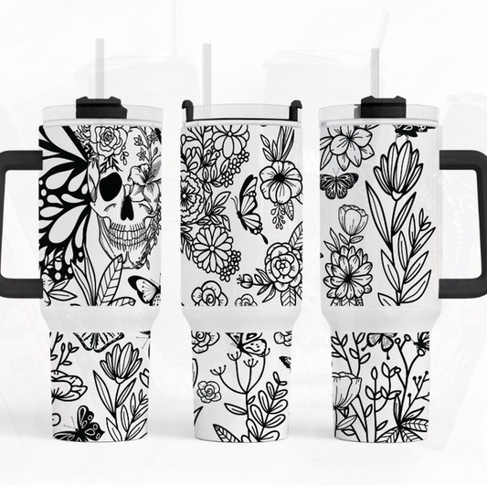 Butterfly Candy Skull 40 oz. Tumbler