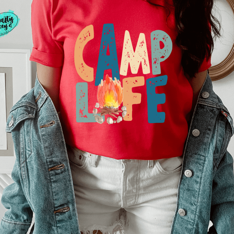 Camp Life Retro Summer Shirt summer graphic shirt by Crafty Casey’s