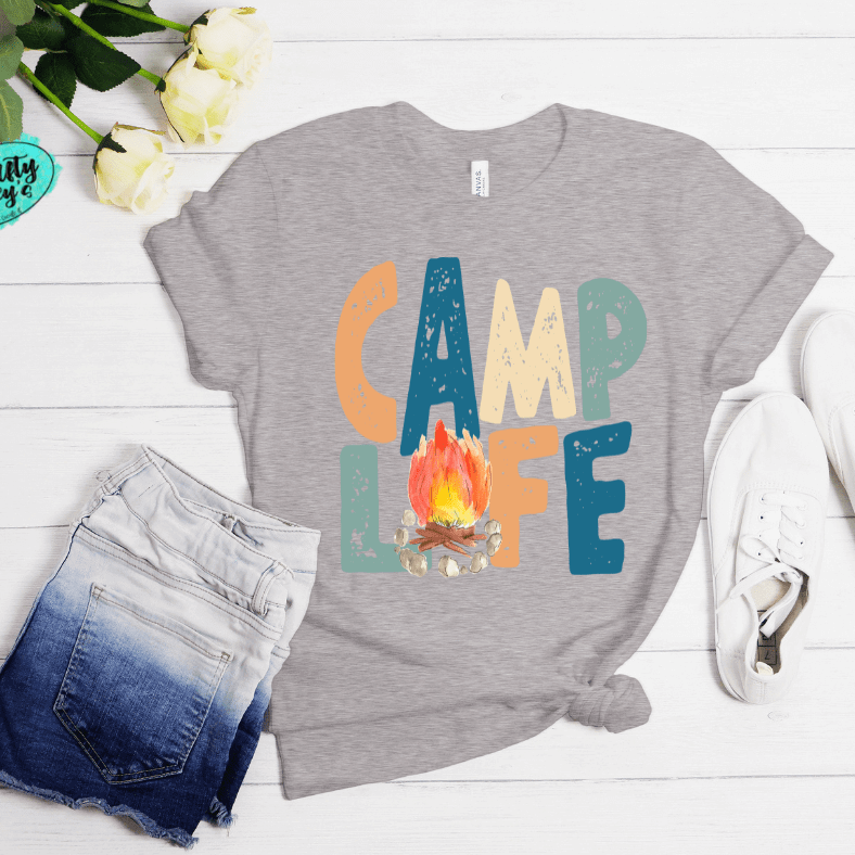 Camp Life Retro Summer Shirt summer graphic shirt by Crafty Casey’s