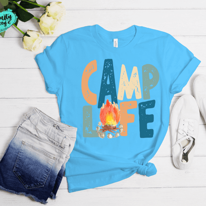 Camp Life Retro Summer Shirt summer graphic shirt by Crafty Casey’s