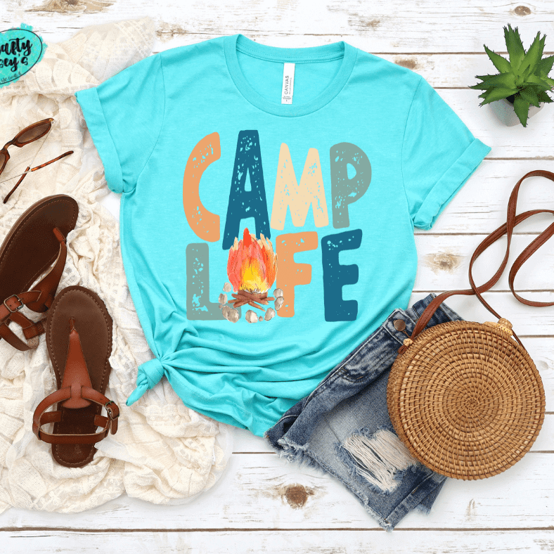 Camp Life Retro Summer Shirt summer graphic shirt by Crafty Casey’s