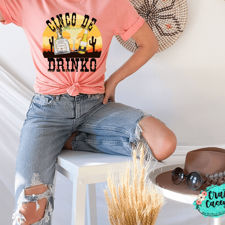 Cinco De Drinko Funny Graphic Shirt adult funny graphic shirt design by Crafty Casey’s