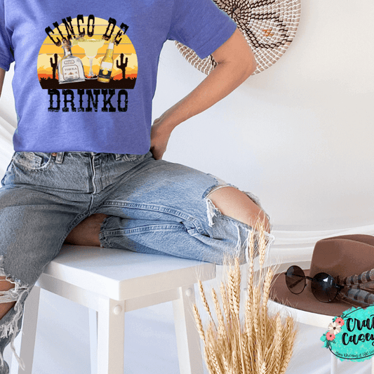 Cinco De Drinko Funny Graphic Shirt adult funny graphic shirt design by Crafty Casey’s