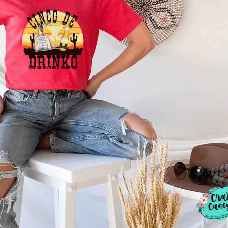 Cinco De Drinko Funny Graphic Shirt adult funny graphic shirt design by Crafty Casey’s