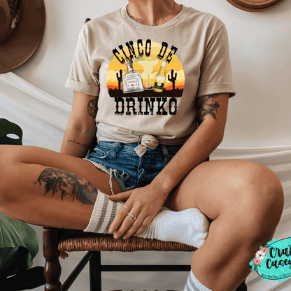 Cinco De Drinko Funny Graphic Shirt adult funny graphic shirt design by Crafty Casey’s