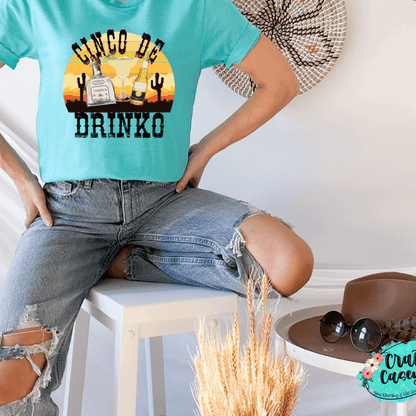 Cinco De Drinko Funny Graphic Shirt adult funny graphic shirt design by Crafty Casey’s