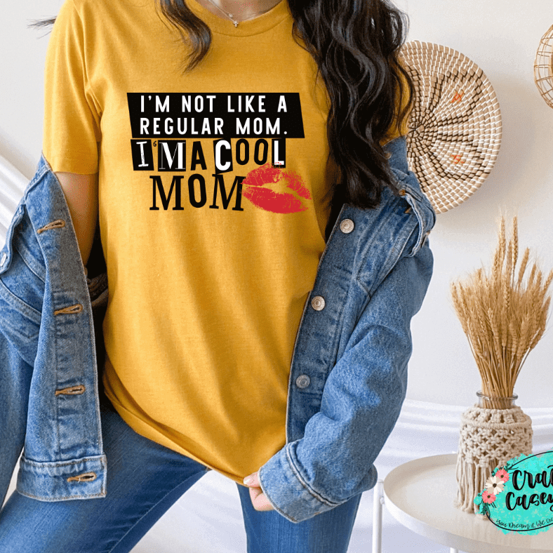 Cool Mom Graphic Shirt adult funny, and mom graphic shirt design by Crafty Casey's