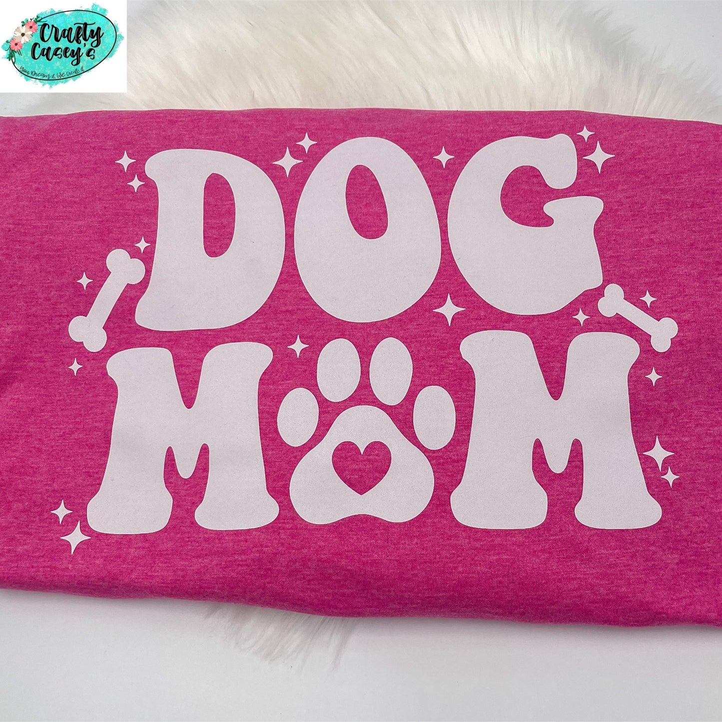 DOG MOM Paw Inspirational Left Pocket Tee