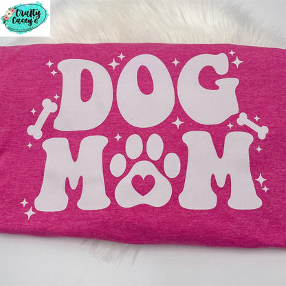 DOG MOM Paw Inspirational Left Pocket Tee