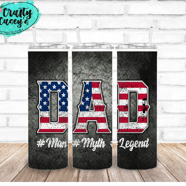 Dad The Myth The Legend Flag Tumbler