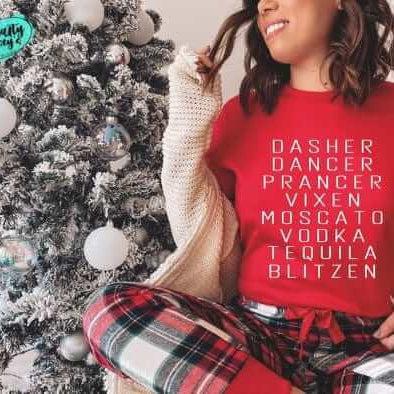 Dasher, Dancer, Prancer, Vixin, Blitzin Funny Tee, Long Sleeve & Crewneck