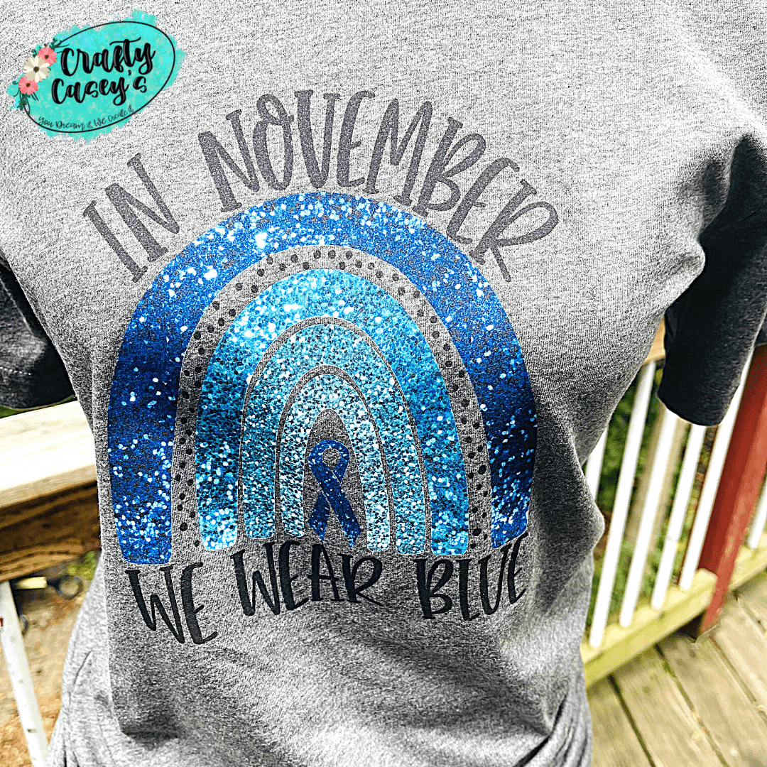 Diabetes Blue Ribbon Graphic Shirt awareness apparel design by Crafty Casey's