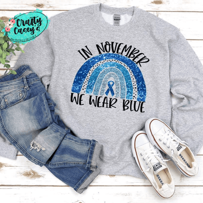 Diabetes Blue Ribbon Graphic Shirt awareness apparel design by Crafty Casey's