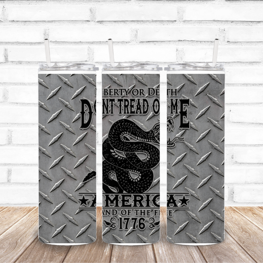 Don't Tread On Me America Snake Metal Tumbler