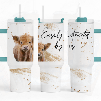 Easily Distracted Highland Cow 40 oz. Tumbler