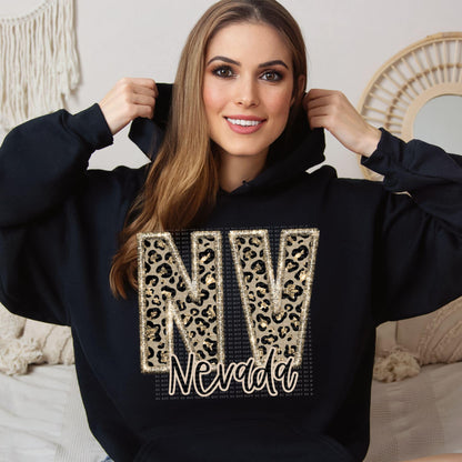 Faux Embroidered Cheetah Kentucky -North Carolina