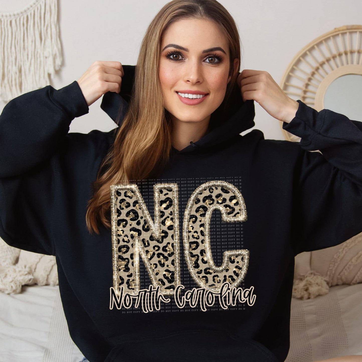 Faux Embroidered Cheetah Kentucky -North Carolina